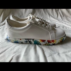 White floral sneakers